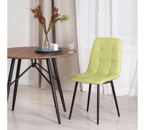 Стул Tetchair CHILLY MAX ткань/металл, 45x54x90 см, фисташковый 64/черный 17276