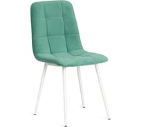 Стул Tetchair chilly max / 1 шт. в упаковке велюр/металл, 45x54x90 см, бирюзово-зелёный/белый 20122