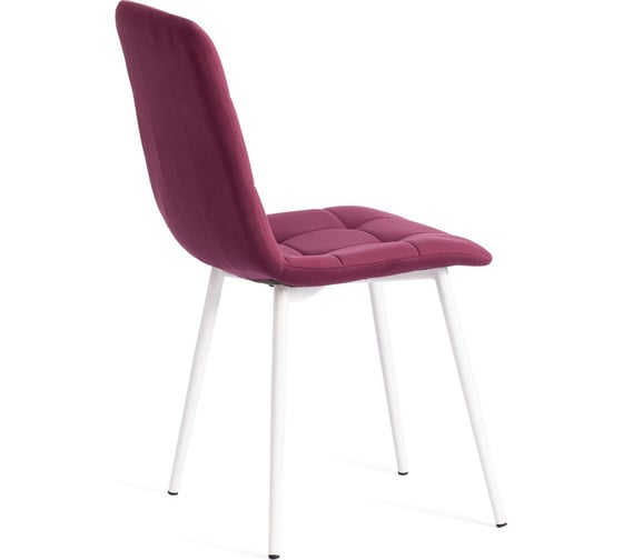 Стул Tetchair chilly max / 1 шт. в упаковке велюр/металл, 45x54x90 см, темная фуксия/белый 20029