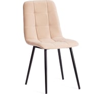 Стул Tetchair chilly max / 1 шт. в упаковке велюр/металл, 45x54x90 см, бежевый/черный 20030