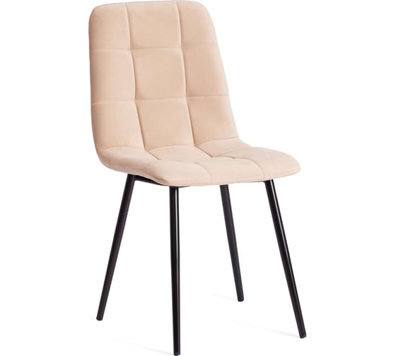 Стул Tetchair chilly max / 1 шт. в упаковке велюр/металл, 45x54x90 см, бежевый/черный 20030 1