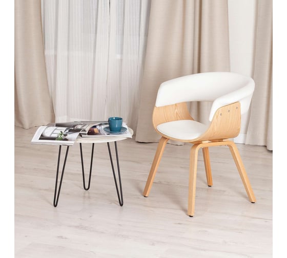 Стул Tetchair vimta (mod.8021) дерево / экокожа, 69x56x77 см, натуральный/белый 13659