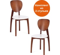 Стул Tetchair 2 шт diamante жесткое сидение бук, 42x42x85 см, коричневый / белый 19897