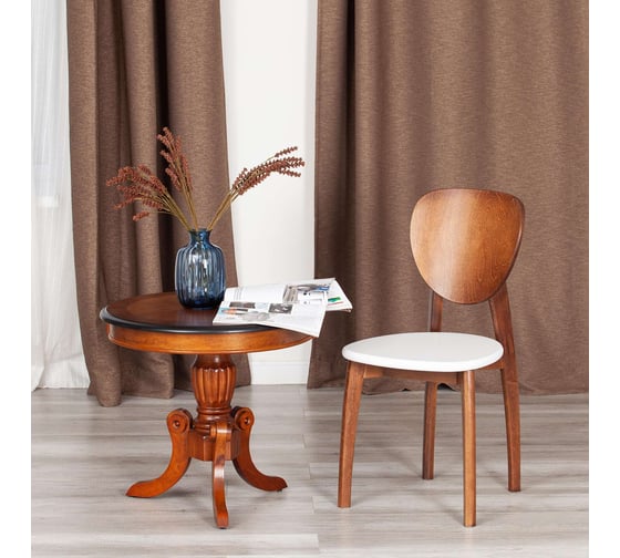Стул Tetchair 2 шт diamante жесткое сидение бук, 42x42x85 см, коричневый / белый 19897