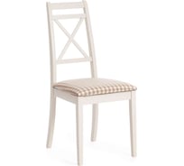 Стул Tetchair picasso ( pc-sc ) / 1 шт. в упаковке дерево гевея, 45x53x97 см, ivory white (слоновая кость 2-5), ткань: клетка мелкая (s505-18) 19451