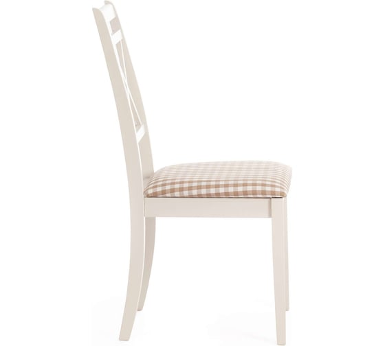 Стул Tetchair picasso ( pc-sc ) / 1 шт. в упаковке дерево гевея, 45x53x97 см, ivory white (слоновая кость 2-5), ткань: клетка мелкая (s505-18) 19451