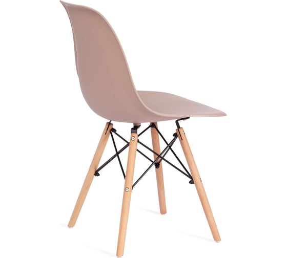 Стул Tetchair CINDY (EAMES) (mod. 1801) дерево бук/металл/сиденье пластик, 45x51x82 см, Light pink (светло-розовый) 21372