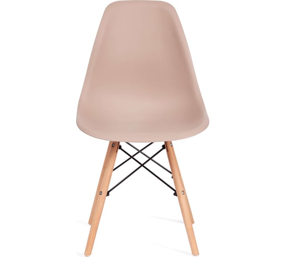 Стул Tetchair CINDY (EAMES) (mod. 1801) дерево бук/металл/сиденье пластик, 45x51x82 см, Light pink (светло-розовый) 21372