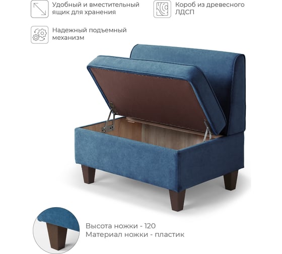 Кухонный диван НОРТА lori 830x565x775 синий 4657792959885