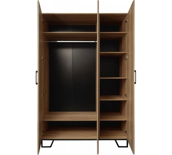 Шкаф R-Home Loft трехстворчатый, с зеркалом, дуб табак 4009294h_Табак