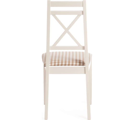Стул Tetchair 2 шт. picasso ( pc-sc ) дерево гевея, 45x53x97 см, ivory white (слоновая кость 2-5), ткань: клетка мелкая (s505-18) 12349