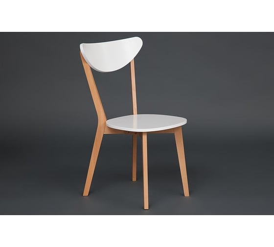 Стул Tetchair 2 шт., жесткое сиденье maxi (макси) каркас бук, сиденье, спинка - мдф, 86x48.5x54.5 см, белый + натуральный (бук) 10463