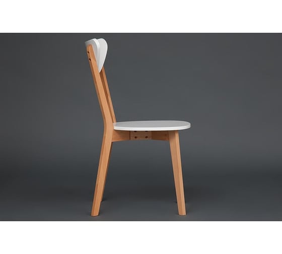 Стул Tetchair 2 шт., жесткое сиденье maxi (макси) каркас бук, сиденье, спинка - мдф, 86x48.5x54.5 см, белый + натуральный (бук) 10463