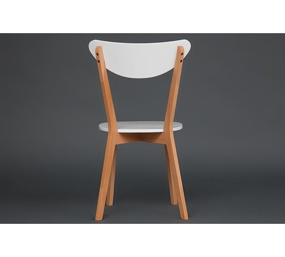 Стул Tetchair 2 шт., жесткое сиденье maxi (макси) каркас бук, сиденье, спинка - мдф, 86x48.5x54.5 см, белый + натуральный (бук) 10463