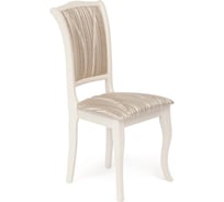 Стул Tetchair opera ( op-sc ) 2 шт., дерево гевея, 45x53x97 см, ivory white (слоновая кость 2-5), ткань бежевая, рисунок золотистый (180-9) 12489