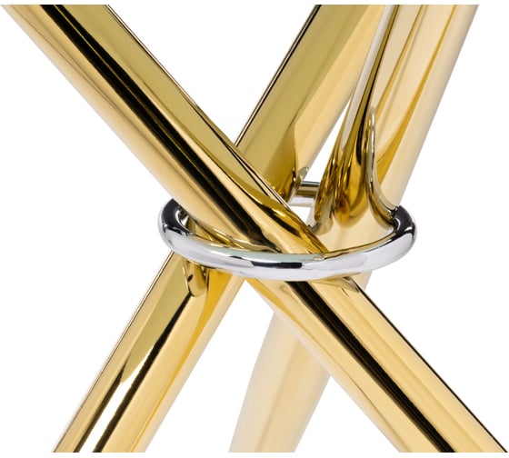 Стеклянный стол Woodville rock 80x75 white / gold 15550