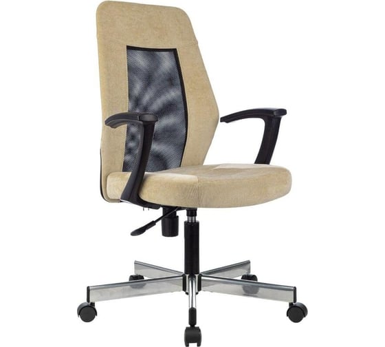 Кресло Easy Chair vb_e 225 dsl бежево-черный light-21 сетка/ткань, хром 1808705