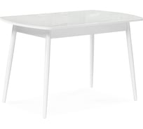 Стеклянный стол Woodville бейкер 120(152)х70x75 белый 551080