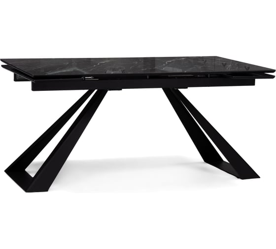 Стеклянный стол Woodville маккарти 160(220)х90x75 дарк / черный 553532