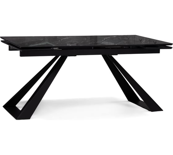 Стеклянный стол Woodville маккарти 160(220)х90x75 дарк / черный 553532