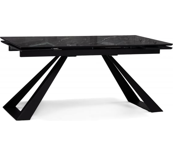 Стеклянный стол Woodville маккарти 160(220)х90x75 дарк / черный 553532