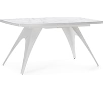 Стеклянный стол Woodville лардж 160(200)х90x76 monte belo / белый 551076