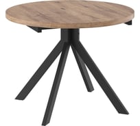 Стол МАМАДОМА рондо d100, дуб веллингтон/черный 101605