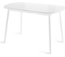 Стол МАМАДОМА раунд мини 94, стекло, белый 100938