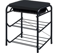 Банкетка Nika с мягким сиденьем и ящиком БП1-1 БП1-1/Ч черный/матовый черный