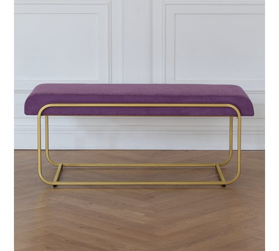 Банкетка GreenWeen SIENA, золотой каркас, сидение микрошенилл цвет LAVANDA, 1080x420x440 GW-SIENA-LAVANDA-108G
