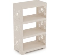 Этажерка ЗПИ «Альтернатива» Плетенка №2 4-х секционная, слоновая кость М2521