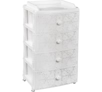 Комод ЗПИ Альтернатива Лаур" 4-х секционный, широкий, белый М6791