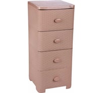 Комод ЗПИ Альтернатива Плетенка 4-х секционный, какао М2434