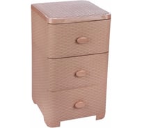 Комод ЗПИ Альтернатива Плетенка 3-х секционный, какао М2432