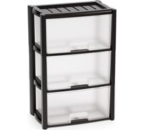 Комод ЗПИ Альтернатива Колорит 3-х секционный, черный М7924