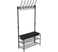 Напольная вешалка в прихожую Nika ВПШ2/Ч-К черный/матовый черный