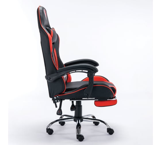 Компьютерное кресло BRABIX dexter gm-135, подножка, две подушки, экокожа, черное/красное 532799