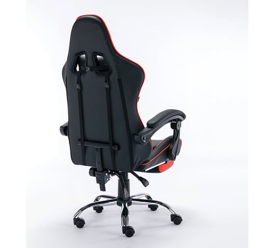 Компьютерное кресло BRABIX dexter gm-135, подножка, две подушки, экокожа, черное/красное 532799