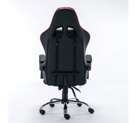 Компьютерное кресло BRABIX dexter gm-135, подножка, две подушки, экокожа, черное/красное 532799