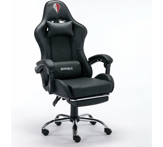 Компьютерное кресло BRABIX dexter gm-135, подножка, две подушки, экокожа, черное 532800 1