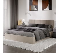 Кровать с мягкой обивкой и заглушиной ТриЯ Лора (1600) с ПМ, велюр Confetti Cream 244087