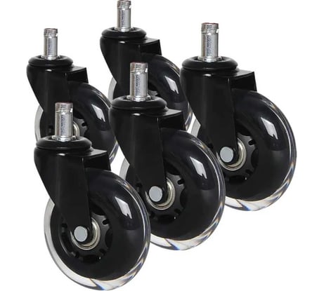 Поворотное колесо Brante D 75 мм, на штыре M11, для кресла, силикон, комплект 5 шт. 655066