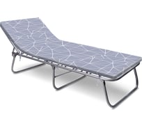 Раскладная кровать Nika НИКА с мягким матрасом РК4-М РК4-М/4 с линиями на сером