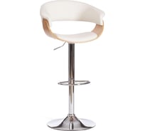 Барный стул Tetchair Vimta (mod.4021s) металл/дерево/экокожа, 60x51x91,5-112,5 см, высота сиденья 61,5-82,5 см, белый/натуральный/хром 13660