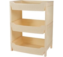 3-секционная этажерка BranQ Nature прямоугольная, слоновая кость BQ3776СЛК