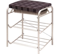 Банкетка Nika НИКА Haushalt НБ1 НБ1/C в клетку/бежевый металлик