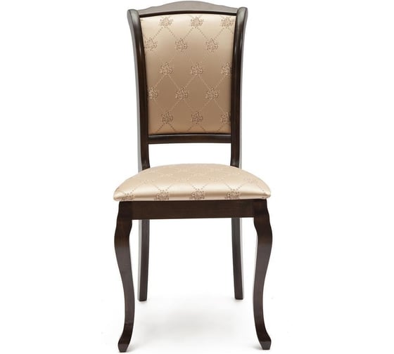 Стул Tetchair Geneva ( gn-sc ), 1 шт. в упаковке, дерево гевея, 46x52x96 см, tobacco, ткань золотистые цветы (sk-gf) 19443