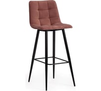 Барный стул Tetchair Chilly (mod.7095б), 1 шт. в упаковке, ткань/металл, 50x44x104 см, высота до сиденья 76 см, коралловый barkhat 15 /черный 19638
