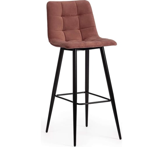 Барный стул Tetchair Chilly (mod.7095б), 1 шт. в упаковке, ткань/металл, 50x44x104 см, высота до сиденья 76 см, коралловый barkhat 15 /черный 19638 1