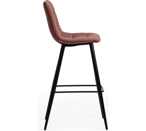 Барный стул Tetchair Chilly (mod.7095б), 1 шт. в упаковке, ткань/металл, 50x44x104 см, высота до сиденья 76 см, коралловый barkhat 15 /черный 19638
